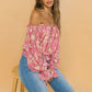 Off Shoulder Neckline Printed Top
