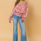 Off Shoulder Neckline Printed Top