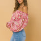 Off Shoulder Neckline Printed Top