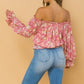 Off Shoulder Neckline Printed Top