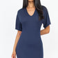 Dolman Sleeves Solid Mini Dress