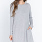 Long Slv French Terry Mini Dress