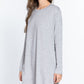 Long Slv French Terry Mini Dress