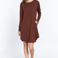 Long Slv French Terry Mini Dress
