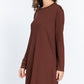 Long Slv French Terry Mini Dress