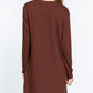 Long Slv French Terry Mini Dress