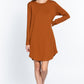 Long Slv French Terry Mini Dress