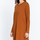 Long Slv French Terry Mini Dress