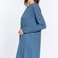 Long Slv French Terry Mini Dress