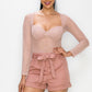 Diamond-patterned Sheer Bodysuit