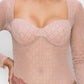 Diamond-patterned Sheer Bodysuit