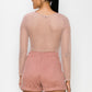 Diamond-patterned Sheer Bodysuit