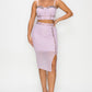 Studded Stone Cami Top & Slit Mini Skirts Set