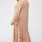 Floral Chiffon Tassel Tie Ruffled Maxi Dress With Full Lining