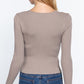 Shirring Sweatheart Neck Sweater