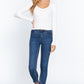Shirring Sweatheart Neck Sweater