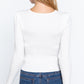 Shirring Sweatheart Neck Sweater