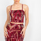 Sequin Square Cami Top & Mini Skirts Set