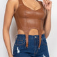 D-ring Sweetheart Bustier Leather Top