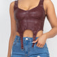 D-ring Sweetheart Bustier Leather Top