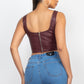 D-ring Sweetheart Bustier Leather Top
