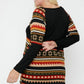 Geometric Print-contrast Tunic