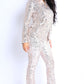 Sequin Button Down Shirt And Pant Set
