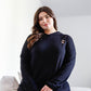Plus Black Distressed Hooded Long Sleeve Top & Pants Set