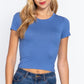 Short Slv Crew Neck Rib Crop Top