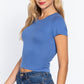 Short Slv Crew Neck Rib Crop Top