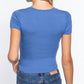 Short Slv Crew Neck Rib Crop Top