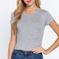 Short Slv Crew Neck Rib Crop Top