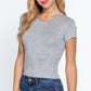 Short Slv Crew Neck Rib Crop Top