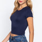 Short Slv Crew Neck Rib Crop Top