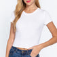 Short Slv Crew Neck Rib Crop Top