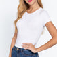 Short Slv Crew Neck Rib Crop Top