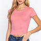 Short Slv Crew Neck Rib Crop Top