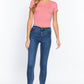 Short Slv Crew Neck Rib Crop Top