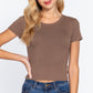 Short Slv Crew Neck Rib Crop Top