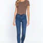 Short Slv Crew Neck Rib Crop Top