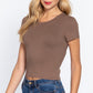 Short Slv Crew Neck Rib Crop Top