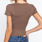 Short Slv Crew Neck Rib Crop Top