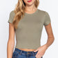 Short Slv Crew Neck Rib Crop Top