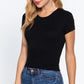 Short Slv Crew Neck Rib Crop Top