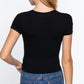 Short Slv Crew Neck Rib Crop Top