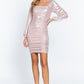 Ruched Metallic Knit Mini Dress