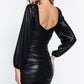 Ruched Metallic Knit Mini Dress