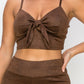 Embossed Snake Print Top And Leggings Set