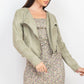 Cropped Zip-up Moto Suede Jacket