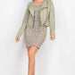 Cropped Zip-up Moto Suede Jacket